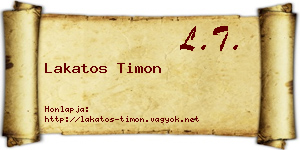 Lakatos Timon névjegykártya